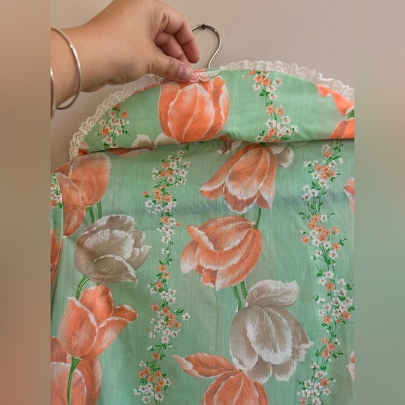 Vintage Floral Cottagecore Collared House Dress Mumu Nightgown with Pocket, USA - Picture 8 of 12